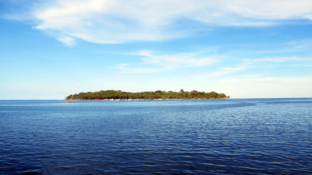 View of Ross Island from the Andaman Water Sports Complex, Port Blair, India.の写真素材