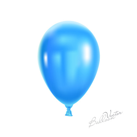 Blue balloon isolated on white background, vector illustration.のイラスト素材