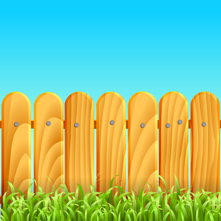Wooden fence and grass.のイラスト素材