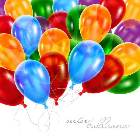 3d Realistic Colorful Balloons . Vector Illustrationのイラスト素材