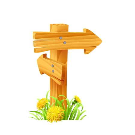 Wooden signs setのイラスト素材