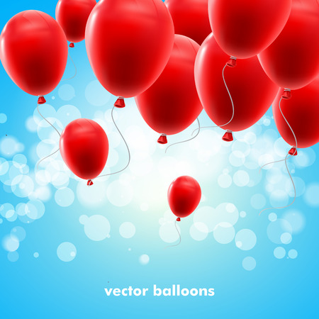 Vector illustration of red balloonsのイラスト素材