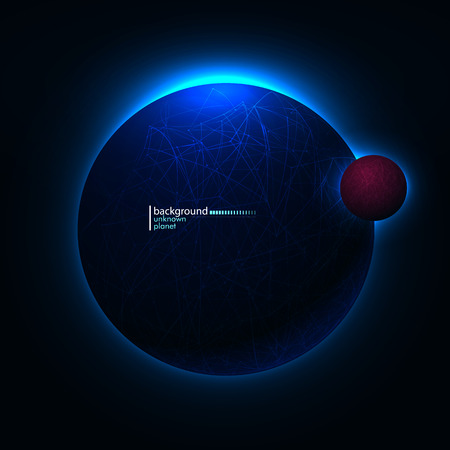Vector illustration of an unknown planet in spaceのイラスト素材
