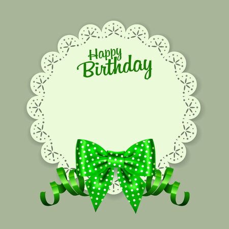 Set of beautiful retro cards with colorful bows Vector illustration of a birthday cardのイラスト素材