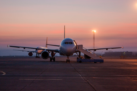 Twilight on the airport apron