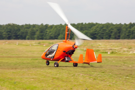 Takeoff of gyroplaneの写真素材