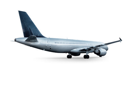Modern passenger plane isolated on white background