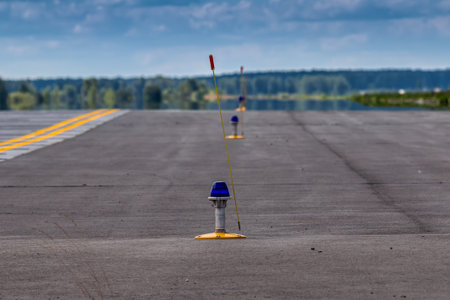 Taxiway, side row lights at the airport