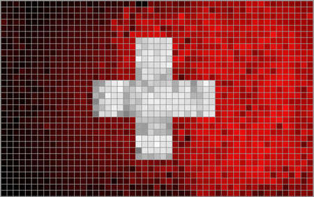 Abstract Mosaic flag of Switzerlandのイラスト素材