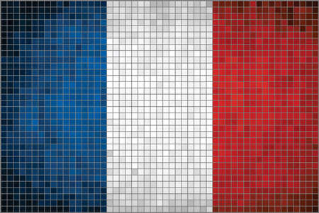 Abstract Mosaic flag of France The French Flagのイラスト素材