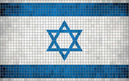 Abstract Mosaic flag of Israel,  The National flag of Israel, Abstract grunge mosaic vector.のイラスト素材