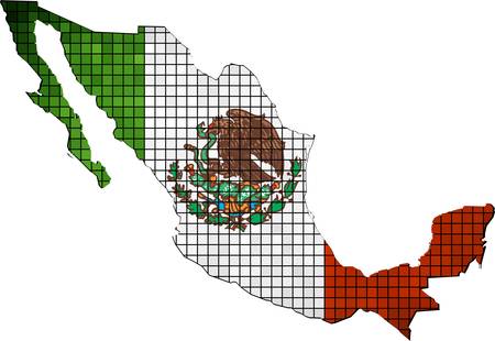 Mexico map with flag inside,  Map of Mexico - Mexican national flag,  Abstract Mosaic flag of Mexico,  The National flag  map of Mexico,  Grunge mosaic vectorのイラスト素材