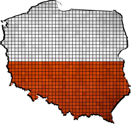 Poland map with flag inside,  Grunge Polish Flag and map,  Map of Poland - Poland's national Flags,  Polish Flags in mosaic, Abstract Mosaic Grunge Poland Flagのイラスト素材