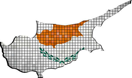Cyprus map with flag inside,   Abstract Mosaic flag of Cyprus,  Cyprus Map,  Vector Maps of Cyprus,  Cyprusian flag,  Grunge mosaic vectorのイラスト素材