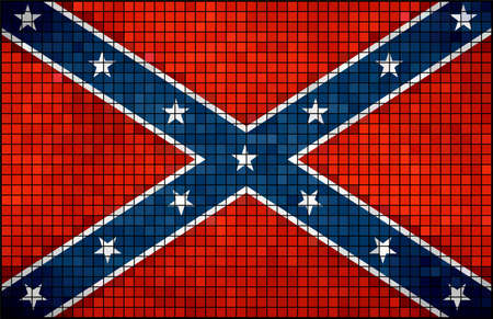 Confederate flag,  Abstract mosaic grunge Confederate Flag,  The Blood-Stained Banner,  Flags of the Confederate States of America,  Grunge mosaic flags of the Confederacy,  Abstract grunge mosaic vectorのイラスト素材