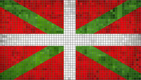Basque flag,  Pays Basque flag,   Ikurrina,  Flag Of Basque Country,  Abstract Mosaic Flag of Basque,  Grunge Flag of Basque Flags,   Abstract grunge mosaic vectorのイラスト素材