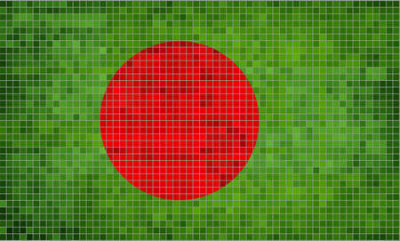 Flag of Bangladesh - Illustration,  Abstract Mosaic Bangladesh Flag,  Grunge mosaic Flag of Bangladesh,  Abstract grunge mosaic vectorのイラスト素材