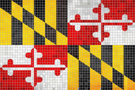 Abstract Mosaic flag of Maryland - illustration,  The flag of the state of Maryland,  Maryland grunge mosaic flagのイラスト素材