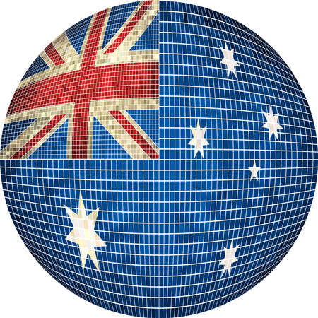Ball with Australia flag - Illustration,  Sphere Australian flag,   Abstract Grunge Mosaic flag of Australiaのイラスト素材