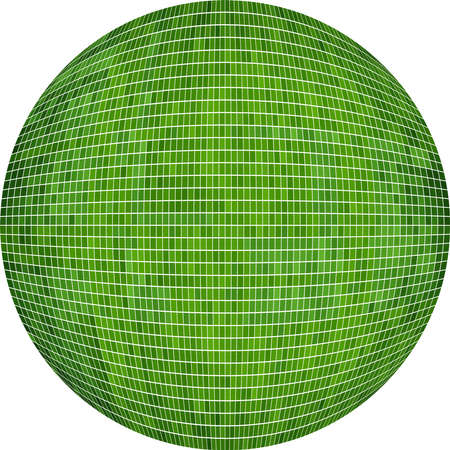 Green Ball in mosaic - Illustration,  Green Sphere ,   Abstract Grunge green Mosaic in circleのイラスト素材