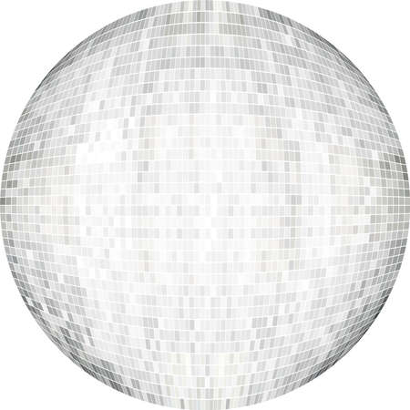 White Ball in mosaic - Illustration,  White Sphere ,   Abstract Grunge white Mosaic in circleのイラスト素材