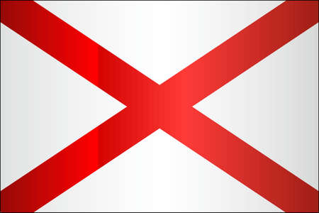 Grunge flag of Alabama - illustration,  The flag of the state of Alabamaのイラスト素材