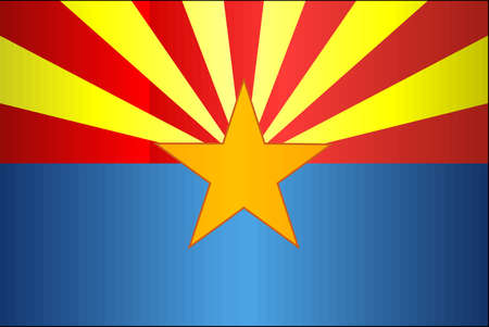 Grunge flag of Arizona - illustration,  The flag of the state of Arizonaのイラスト素材