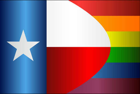 Grunge Texas and Gay flags - Illustration, Abstract grunge Texas Flag and LGBT flagのイラスト素材