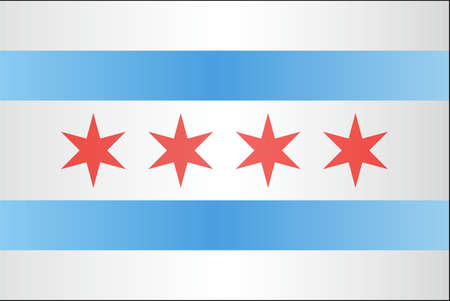 Grunge flag of Chicago - illustration,  The flag of the state of Chicagoのイラスト素材