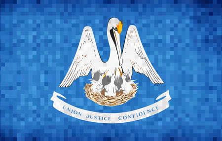 Abstract grunge mosaic flag of Louisiana - illustration,  The flag of the state of Louisianaのイラスト素材