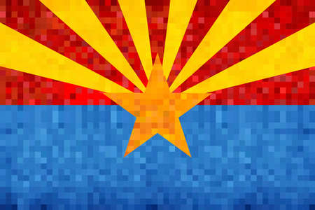 Abstract grunge mosaic flag of Arizona - illustration,  The flag of the state of Arizonaのイラスト素材