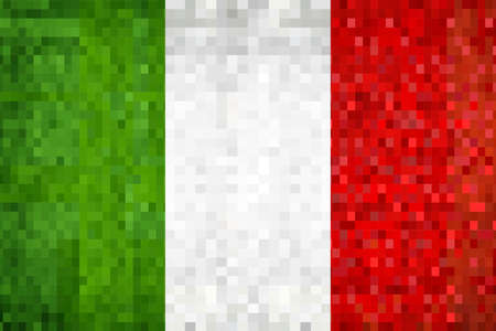 Grunge mosaic Flag of Italy - illustration,  Italian Flag in mosaic,  Abstract grunge mosaic vectorのイラスト素材