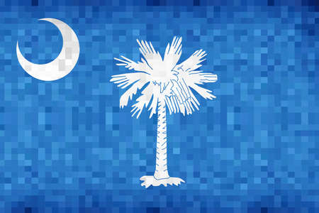 Abstract grunge mosaic flag of South Carolina - illustration,  The flag of the state of South Carolinaのイラスト素材