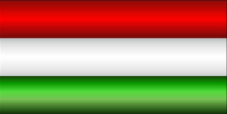 Shiny flag of the Hungary - Illustration,  Three dimensional flag of Hungaryのイラスト素材