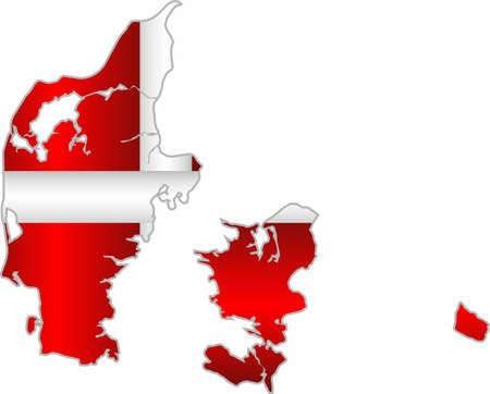 Shiny map of the Denmark - Illustration,  Three Dimensional Map of Denmarkのイラスト素材