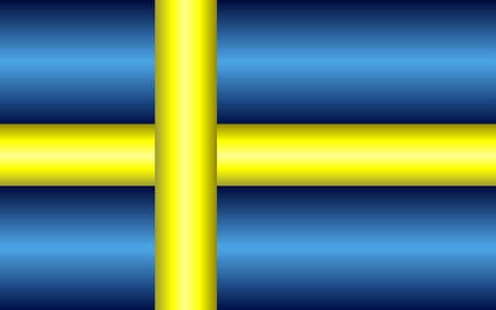 Shiny flag of the Sweden - Illustration,  Three dimensional flag of Swedenのイラスト素材