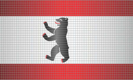 Shiny Mosaic Flag of Berlin - Illustration,  Abstract grunge mosaic vectorのイラスト素材