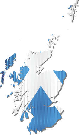 Shiny Grunge map of the Scotland - Illustration,  Three Dimensional Map of Scotlandのイラスト素材