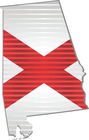 Shiny Grunge map of the Alabama - Illustration,  Three Dimensional Map of Alabamaのイラスト素材