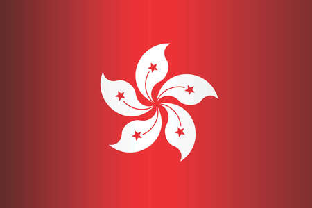 Shiny flag of the Hong Kong - Illustration,  Three dimensional flag of Hong Kongのイラスト素材