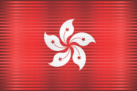Shiny Grunge flag of the Hong Kong - Illustration,  Three dimensional flag of Hong Kongのイラスト素材