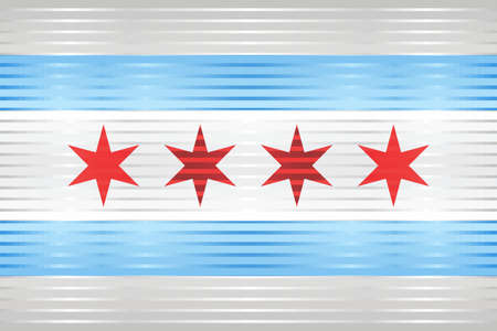 Shiny Grunge flag of the Chicago - Illustration,  Three dimensional flag of Chicagoのイラスト素材