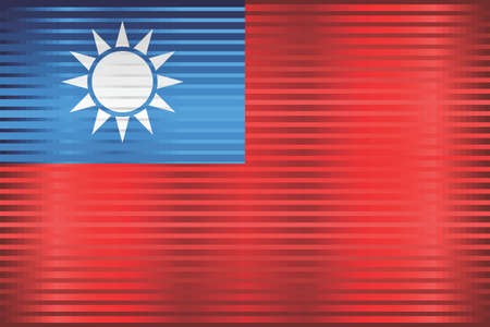 Shiny Grunge flag of the Taiwan - Illustration,  Three dimensional flag of Taiwanのイラスト素材