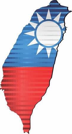 Shiny Grunge map of the Taiwan - Illustration,  Three Dimensional Map of Taiwanのイラスト素材