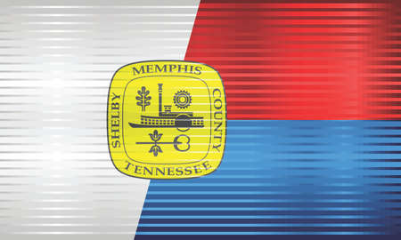 Shiny Grunge flag of the Memphis - Illustration,  Three dimensional flag of Memphisのイラスト素材