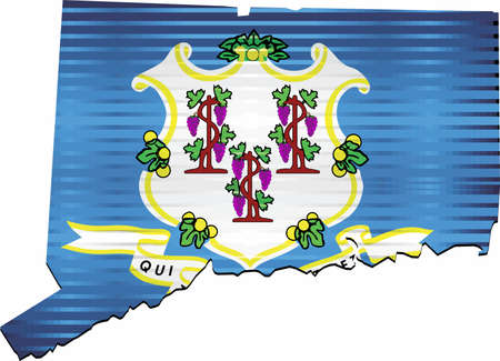 Shiny Grunge map of the Connecticut - Illustration,  Three Dimensional Map of Connecticutのイラスト素材
