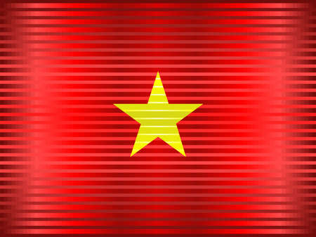 Shiny Flag of the Vietnam - Illustration, 
Three dimensional flag of Vietnamのイラスト素材