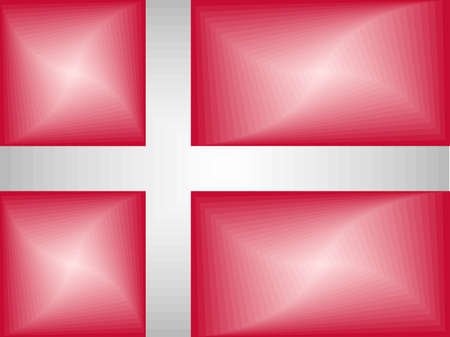 Denmark Gradient Flag - Illustration, 
Three dimensional flag of Denmarkのイラスト素材