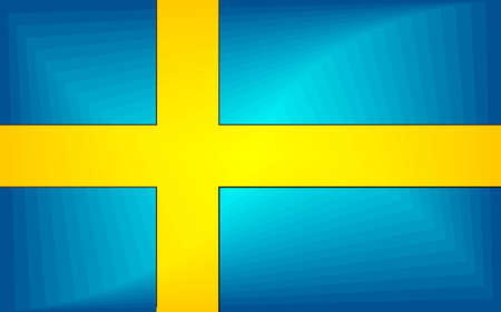 Sweden Gradient Flag - Illustration, 
Three dimensional flag of Swedenのイラスト素材