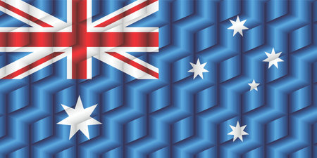 Australia flag from many cubes - Illustration, 
Three dimensional flag of Australiaのイラスト素材